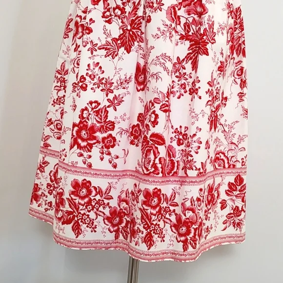 Robbie Bee Summer Fit & Flare Cotton Lined Floral Dress/ Size 8 - Picture 4 of 13